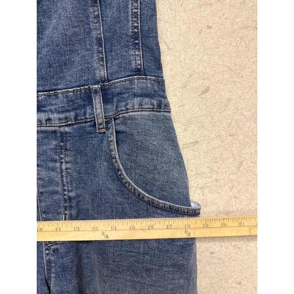 We The Free People Je Suis Pret Women's Jumpsuit Barrel Denim Jean Medium - Picture 9 of 14